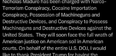 Maduro and wife indicted in Southern District of New York, DOJ says