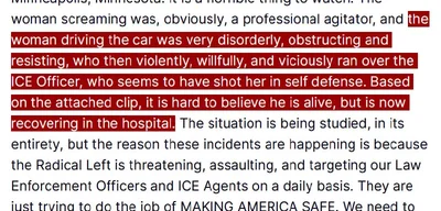 Trump questions how ICE officer who shot woman in Minneapolis is alive