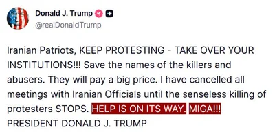 Trump cancels all diplomatic meetings with Iran