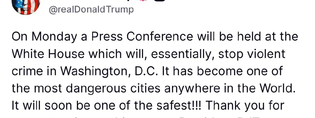Trump Promises Press Conference to Eliminate Washington, D.C.'s Rising Murder Rate