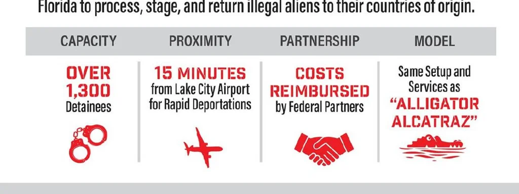 Florida Unveils 'Deportation Depot' Detention Center Amid Migrant Crisis, Housing 1,300