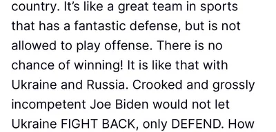 Exclusive: Trump Urges Ukraine to Go on Offense Against Russia