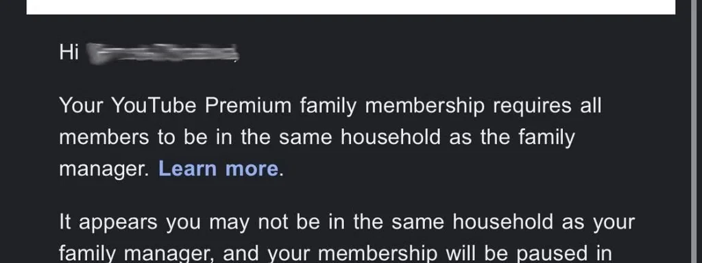 YouTube Enforces Household Rule for Family Premium Subscribers