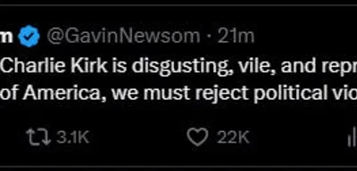 Newsom Condemns Political Violence After Attack on Charlie Kirk