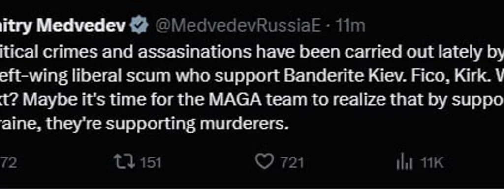 Featured image for: Kirk's Murder Sparks Controversy as Medvedev Blames Ukraine Support Kirk's Murder Sparks Controversy as Medvedev Blames Ukraine Support