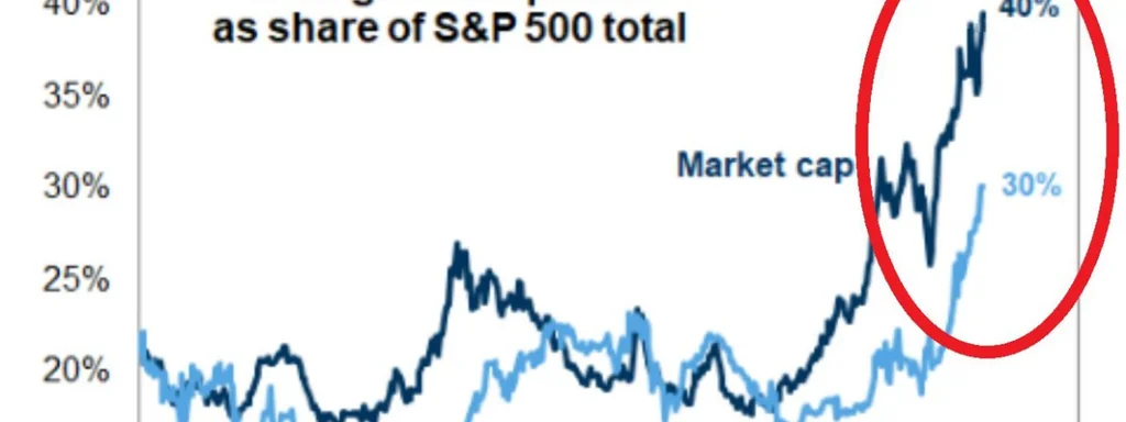 Top 10 Stocks Dominate 40% of S&P 500, Raising Concerns Over Market Bubble