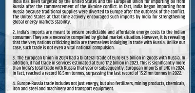 India Defends Russian Oil Purchases Amid U.S. and EU Criticism, Cites Energy Needs