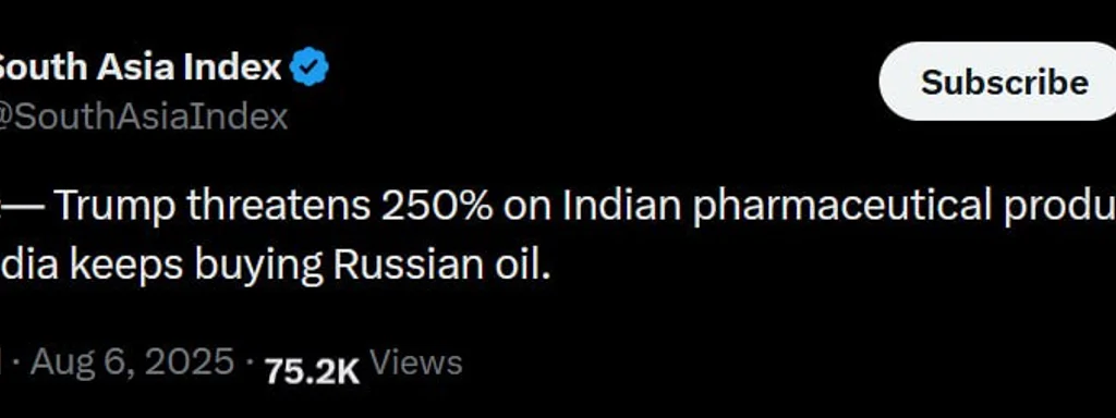 Trump Threatens 250% Tariffs on India, Risking U.S. Drug Supply Crisis