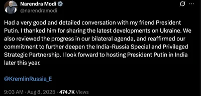 Modi Hosts Putin Amid U.S. Tariff Spike, Strengthens Ties Over Russian Oil