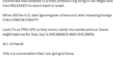 Congresswoman Calls Out Israel for Child Deaths and Predator Release Amid Conflict