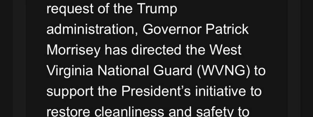 West Virginia Governor Sends 400 National Guard Troops to DC for Critical Mission