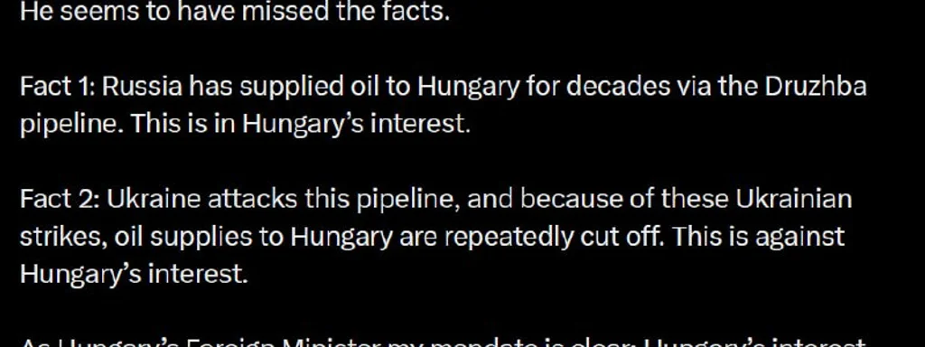 Hungary Threatens to Halt Electric Exports to Ukraine After Pipeline Damage