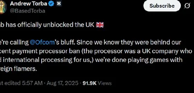 Gab.com Defies UK Censorship: Launches Own Payment System to Bypass OFCOM's Ban