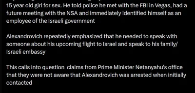 Exclusive: Israeli Official Tom Alexandrovich Arrested in Vegas Child Sex Sting