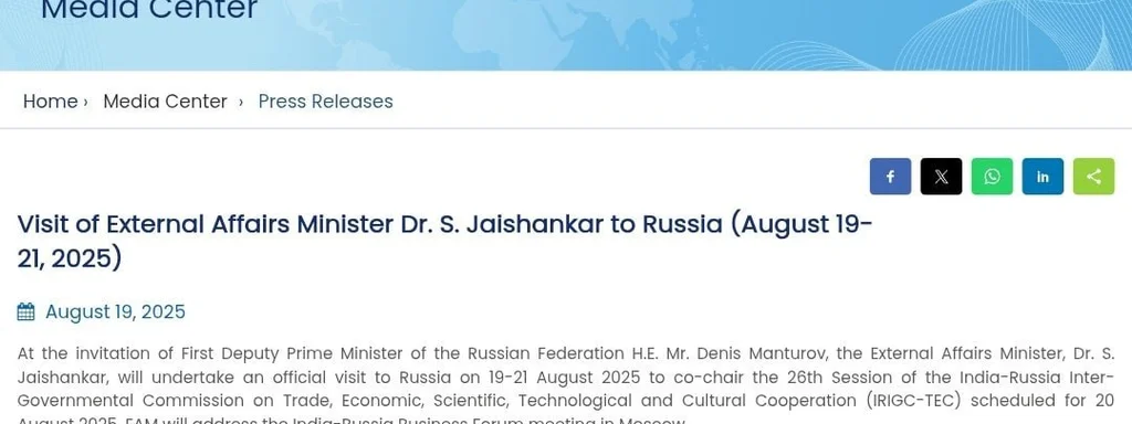 Breaking: India’s Jaishankar Meets Russia’s Lavrov Amid Tensions