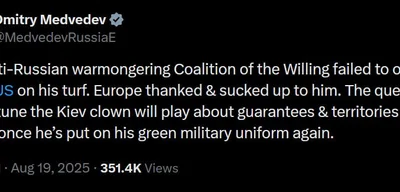 Breaking: Medvedev Critiques US-EU Ties Amid Ukraine Conflict