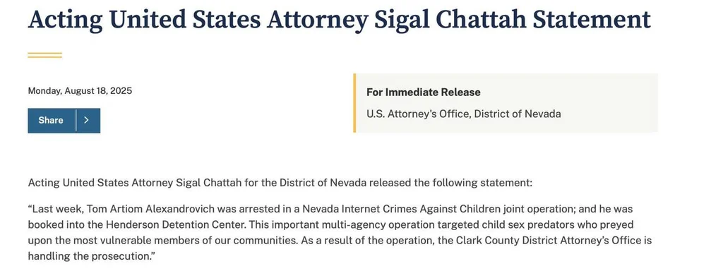Breaking: Nevada Attorney Sigal Chattah Won't Prosecute Israeli Suspect in Child Sex Crimes