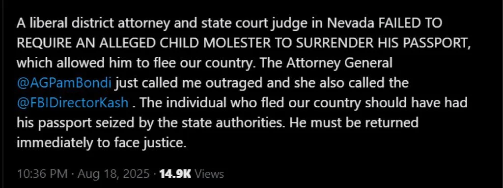 Breaking: Nevada Attorney Sigal Chattah Blames Judges for Fleeing Israeli Child Predator
