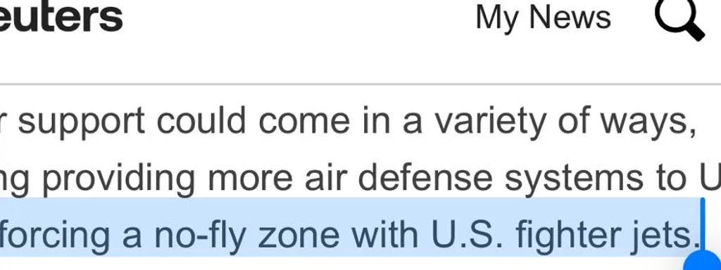 Breaking: U.S. Weighs No-Fly Zone to Boost Air Support for Ukraine