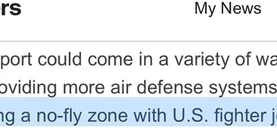 Breaking: U.S. Weighs No-Fly Zone to Boost Air Support for Ukraine