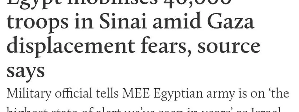 Breaking: Egypt Deploys 40,000 Troops to Sinai, Shifts Power Balance