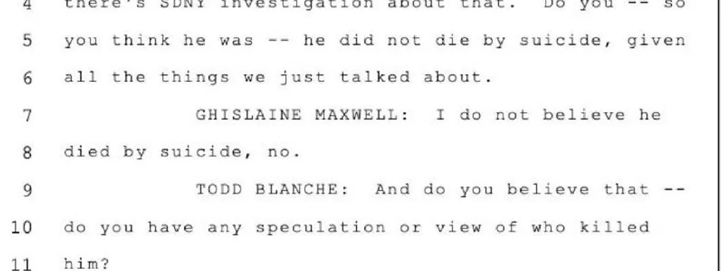 Exclusive: Ghislaine Maxwell Reveals Doubts on Epstein's Suicide