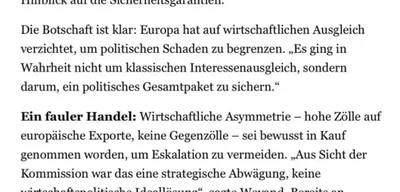 EU Trade Chief Exposes U.S. Deal as Coerced Compromise Amid War