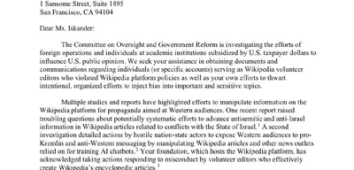 Congress Investigates Wikimedia for Alleged Antisemitic Bias