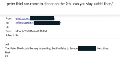 Leaked Emails Link Epstein, Ehud Barak, and Major Tech Investments