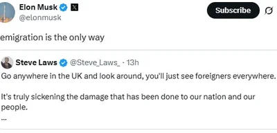 Elon Musk Advocates Urgent Remigration to Revive UK Identity