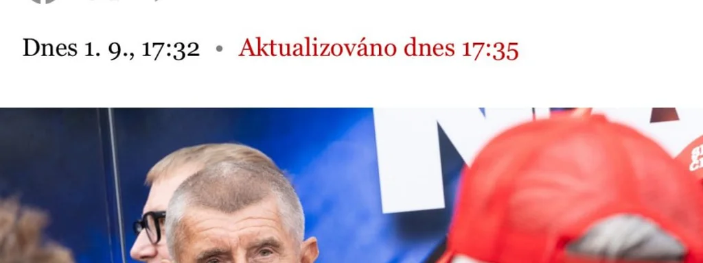 Rightwing Leader Andrej Babiš Hospitalized After Cane Attack at Rally