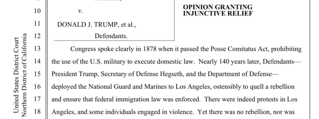 Judge Rules Trump and Hegseth Violated Law with Troop Deployment in LA