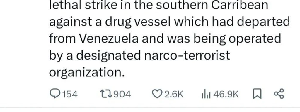 U.S. Navy Destroys Venezuelan Drug Ship Amid Rising Tensions