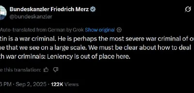 Chancellor Merz Labels Putin a 'War Criminal,' Urges EU Action