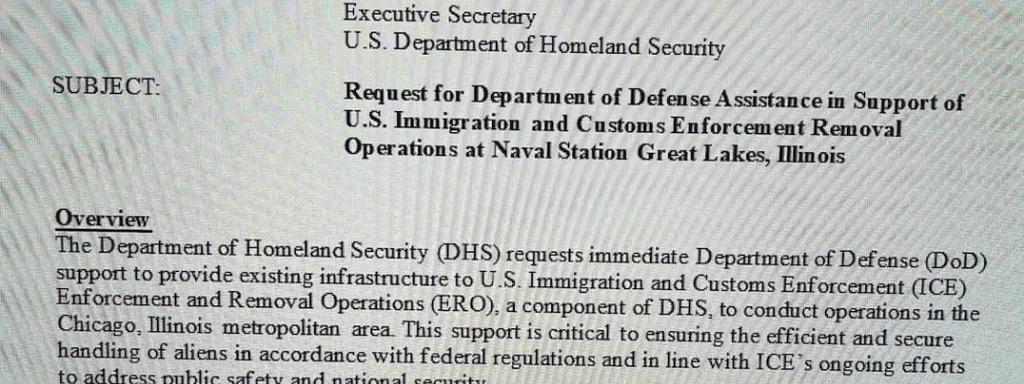 Military Team Deploys to Chicago for Critical ICE Operations
