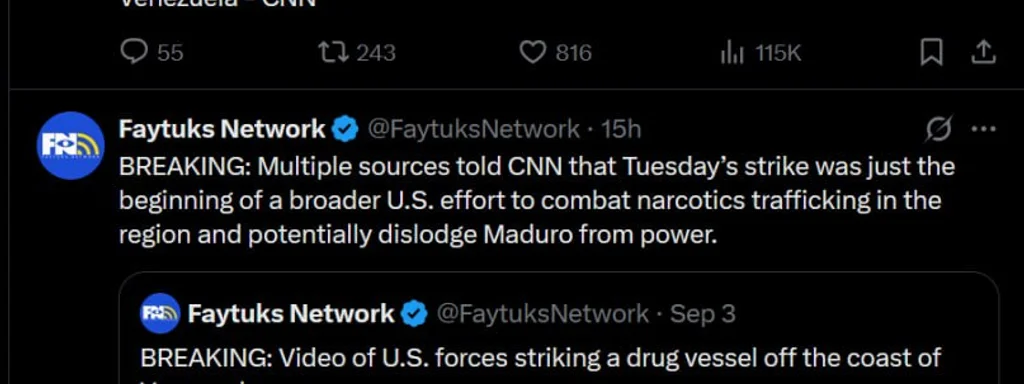 Featured image for: U.S. Strikes Venezuela Target Narcoterrorists, Escalates Tensions U.S. Strikes Venezuela Target Narcoterrorists, Escalates Tensions