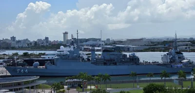 Brazilian Frigate and Royal Navy Ship Dock in Puerto Rico Today