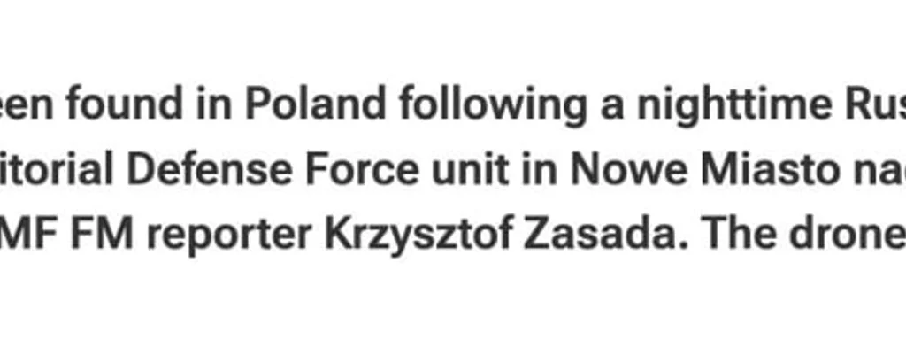Featured image for: Fourteen Russian Drones Discovered in Poland, One Crashes Near Base Fourteen Russian Drones Discovered in Poland, One Crashes Near Base