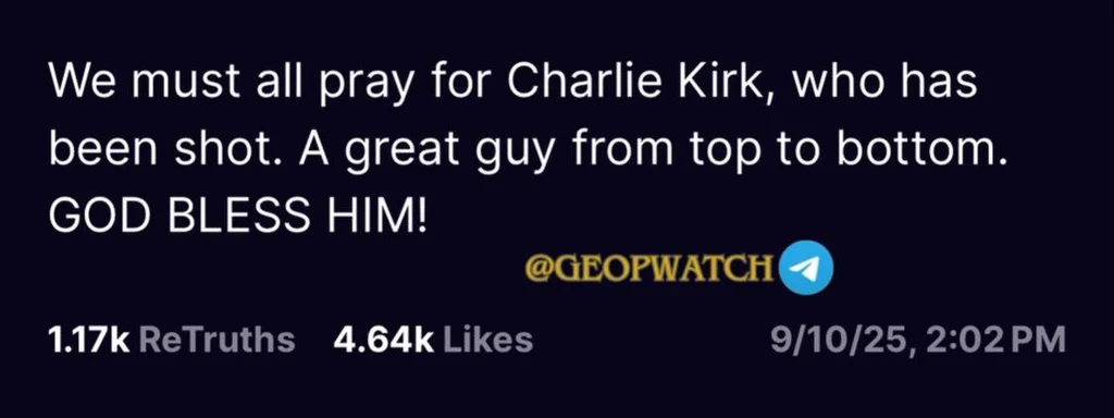 Featured image for: President Trump Urges Prayers for Shooting Victim Charlie Kirk President Trump Urges Prayers for Shooting Victim Charlie Kirk