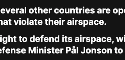 Sweden open to shooting down Russian jets violating airspace