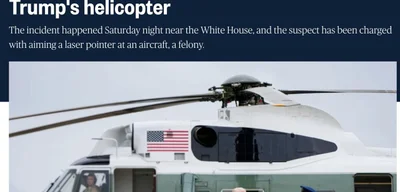 Man with laser pointer attempts to blind Trump helicopter pilot