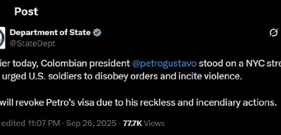 US revokes visa of Colombian President Gustavo Petro after incitement
