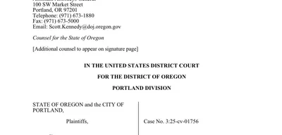 Oregon and Portland file injunction against federalizing National Guard