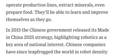 China leads in advanced robotics due to state support and low barriers