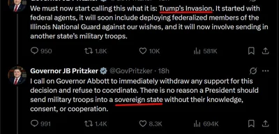 Illinois Governor Pritzker calls Trump's National Guard deployment an 'invasion'