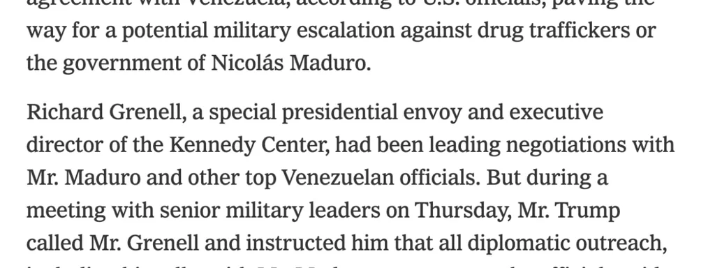 Trump orders Grenell to cease all diplomatic efforts with Maduro