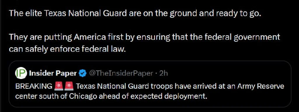 Texas Governor Greg Abbott deploys National Guard to Chicago