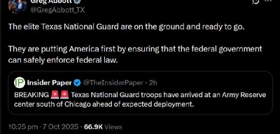 Texas Governor Greg Abbott deploys National Guard to Chicago