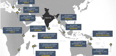 Indian Navy engages in goodwill port calls and training missions in September 2025