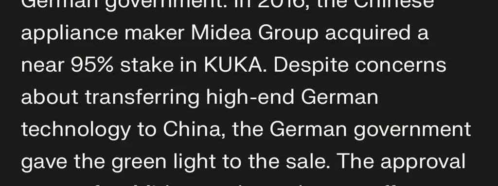 Merkel's government allowed China access to advanced German technology